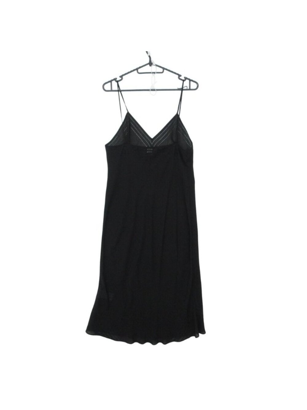 Hermes Long Dress Set Silk 100% Sheer Ensemble Cami Black 40 - Picture 4 of 10